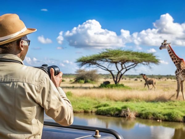 man-taking-photo-giraffe-giraffe